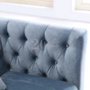 Sofá moderno de tela de terciopelo con patas de acero inoxidable