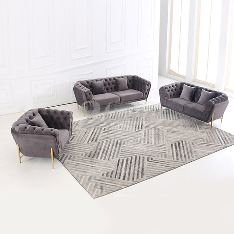 Sofá de tela Chesterfield de lujo para sala de estar