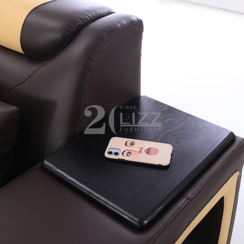 Sofá de sala de estar pequeño personalizado de color marrón oscuro