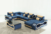 Sofá de sala de estar pequeño tradicional azul claro