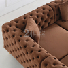 Conjunto de muebles Sofá de cuero marrón de esquina