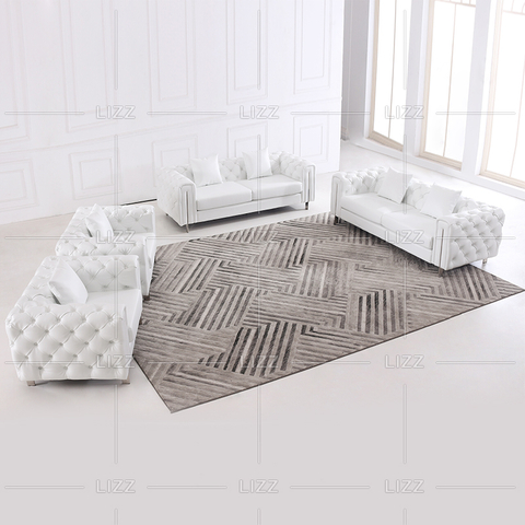 Sofá de cuero Chesterfield de alta calidad para sala de estar