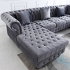 Sofá de sala de estar modular de tela con chaise