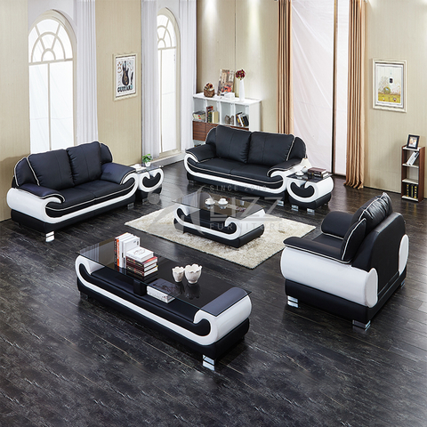 Sofá de cuero de la sala de estar de los muebles modernos de gama alta