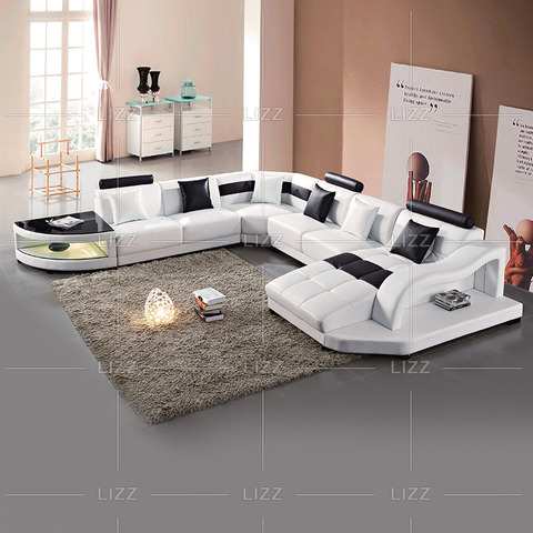 Sofá seccional Home Canvas Led con cojines grandes
