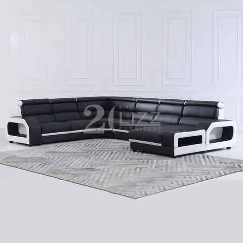 Sofá seccional para sala de estar con respaldo alto y chaise longue