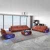 Sofá sofá seccional con led de cuero para espacios reducidos