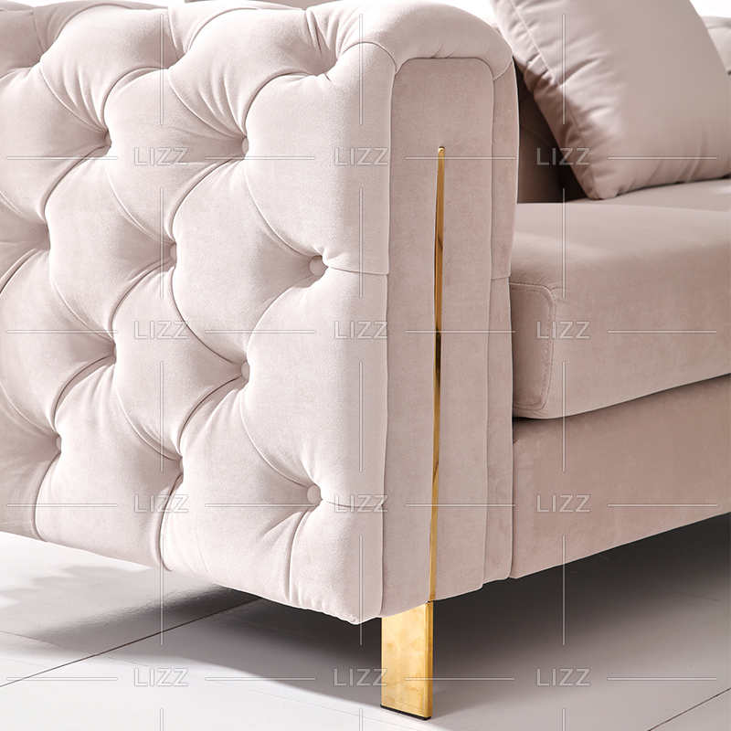 Sofá de tela de terciopelo curvo Seater