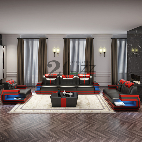 Sofá seccional LED con chaise lounge