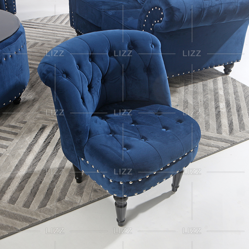 Sofá de tela de estilo clásico de ocio con sillón pequeño