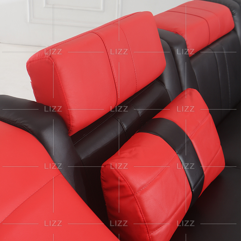Sofá seccional con respaldo alto LED de ocio con chaise