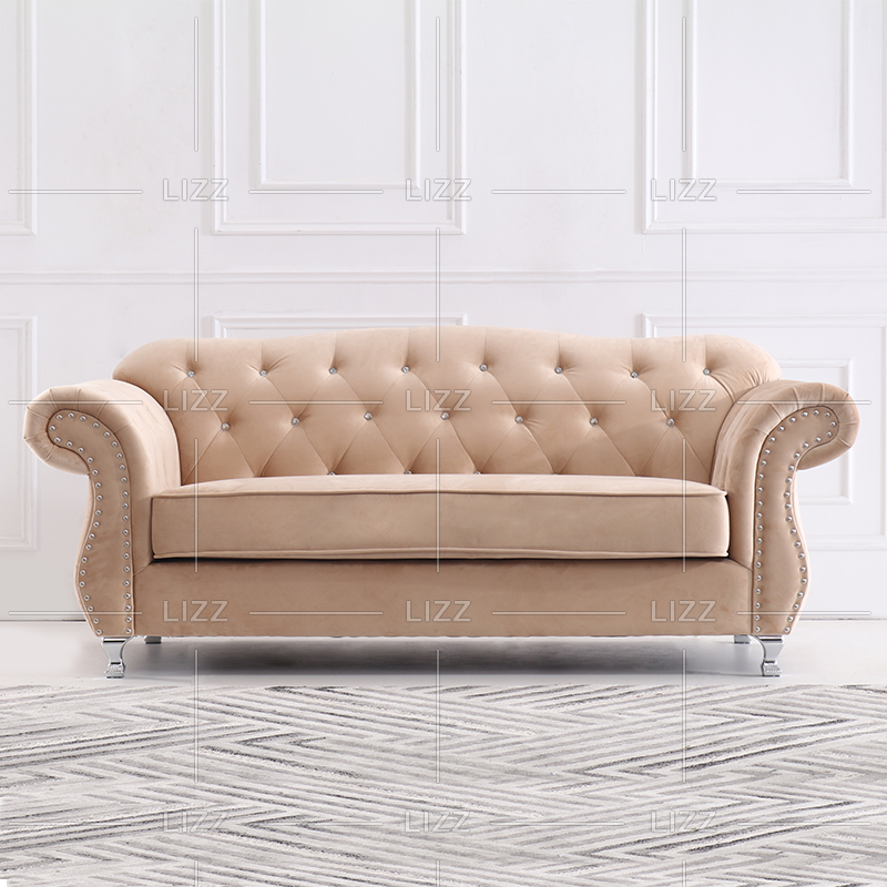 Conjunto de muebles Sofá de tela de terciopelo marrón