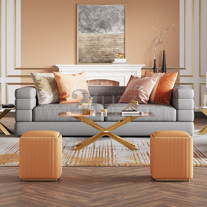 Sofá de cuero moderno para sala de estar