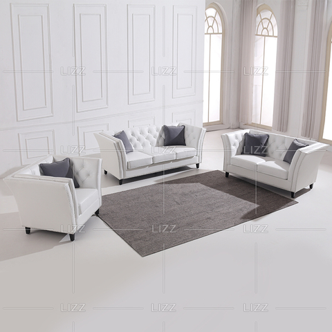 Sofá de sala de estar pequeño floral blanco