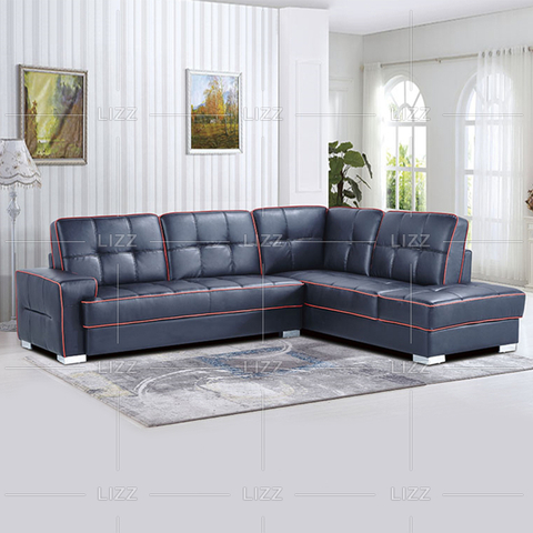 Sofá de cuero clásico modular para sala de estar