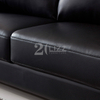 Sofá de sala de estar tradicional de cuero negro