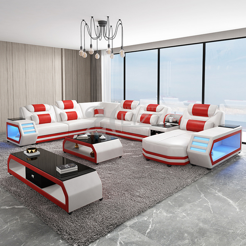 Sofá seccional llevado tela de terciopelo elegante con chaise cama
