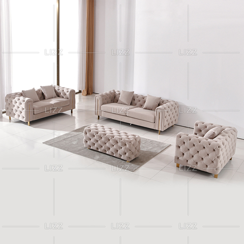 Sofá de tela de terciopelo curvo Seater