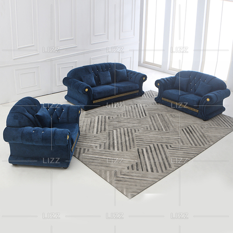 Venta caliente Chesterfield Sofá de tela de madera