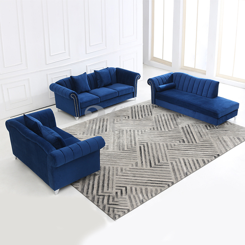 Sofá de sala de estar de tela de Canadá con chaise