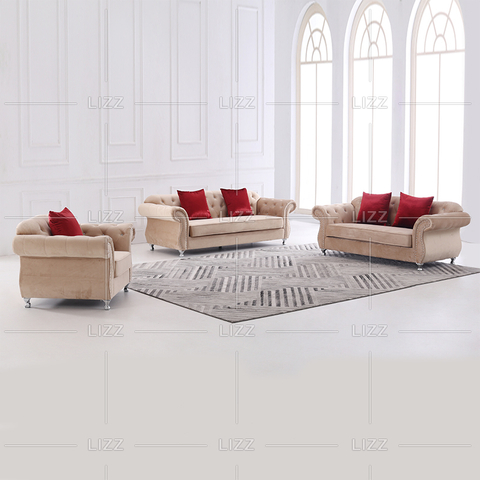Conjunto de muebles Sofá de tela de terciopelo marrón