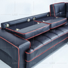 Sofá de cuero clásico modular para sala de estar