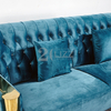 Sofá elegante de la sala de estar de la tela del terciopelo copetudo