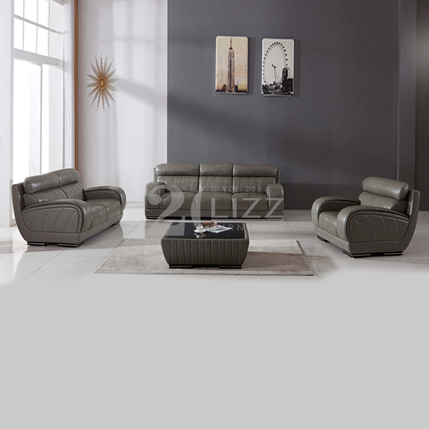 Sofá de salón moderno de cuero con mesa de centro Amercia