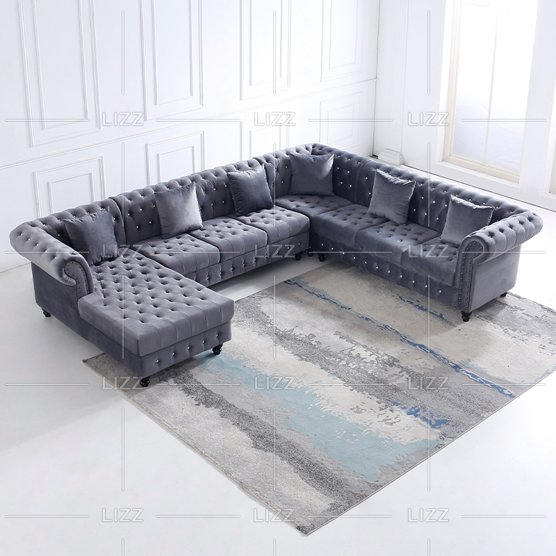 Sofá de tela de lino curvo Seater