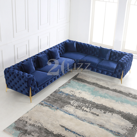 Sofá elegante de tela de acero flexible de gama alta